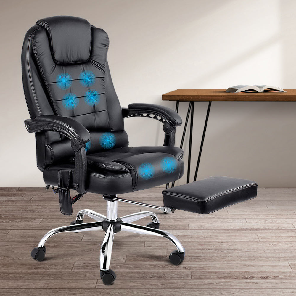 Artiss Terme 8-point Massage Office Chair - Black