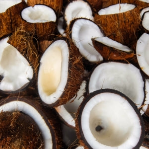 Raw coconuts used to make coconut oil