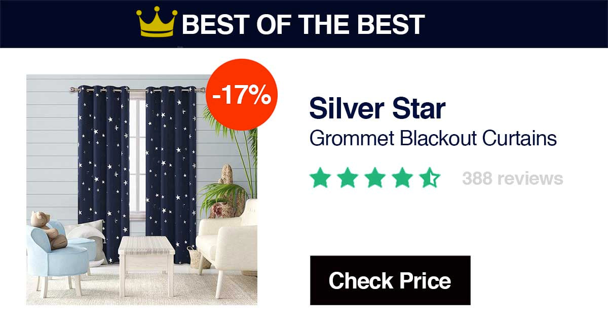 Silver Stars	Grommet Blackout Curtain	Most Comprehensive