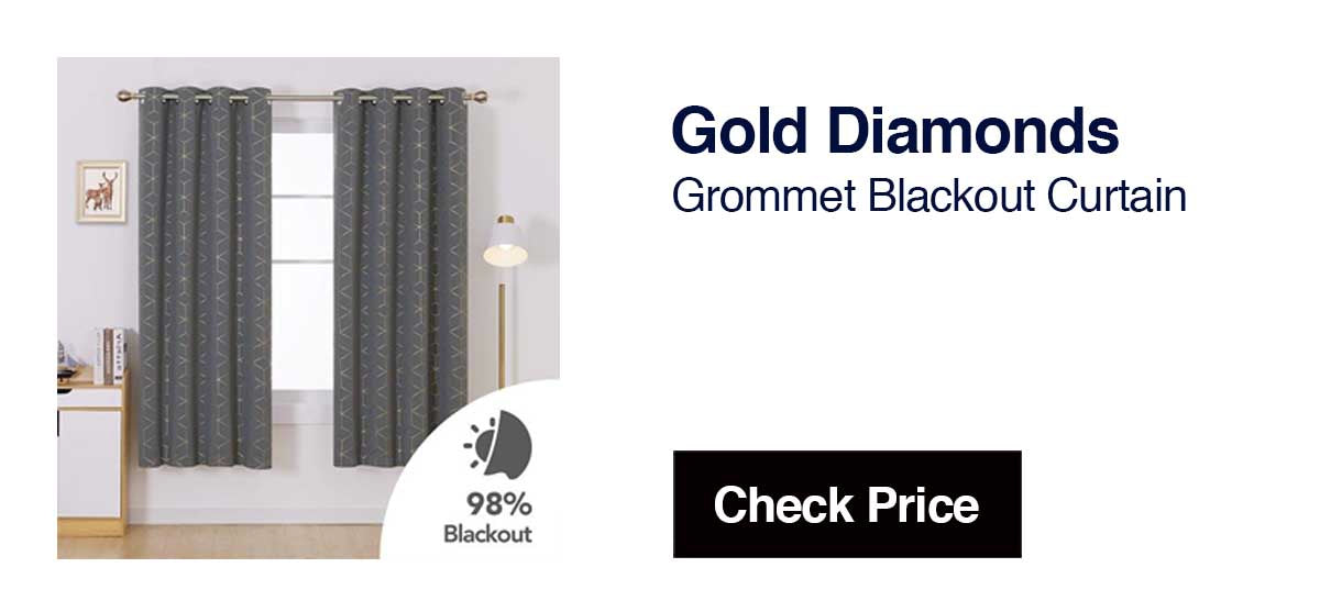 Gold Diamonds	Grommet Blackout Curtain	Durable Material
