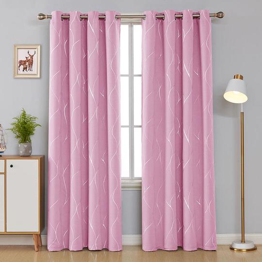 pink kids room curtain