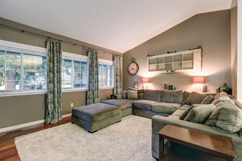 green walls living room