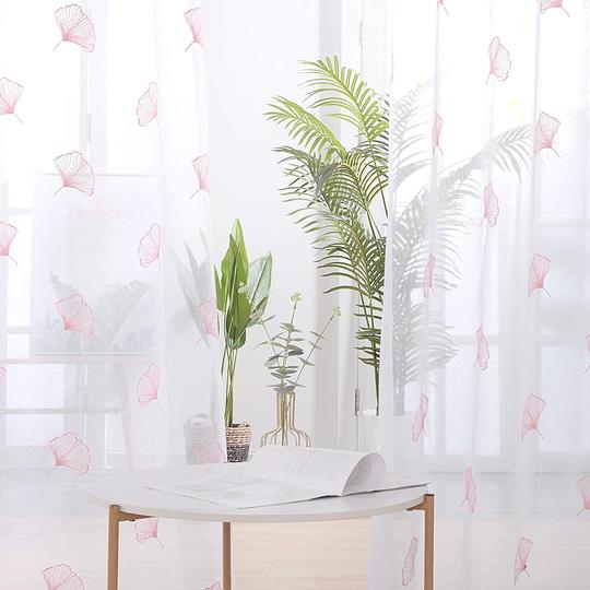 pink flower print curtains