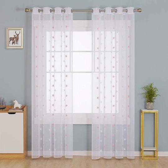 pink sheer curtains