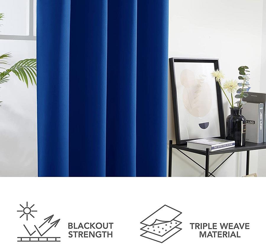 Machine Washable Bedroom Blackout Thermal Curtains | 2 Panels | Ready