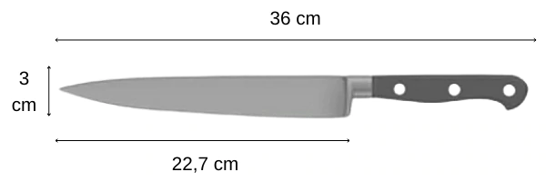 couteau à trancher kyoto dimensions