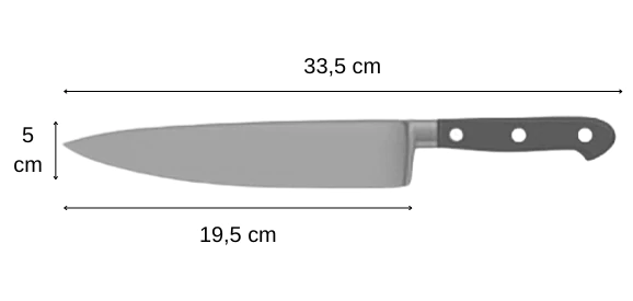 tokyo couteau de chef dimensions