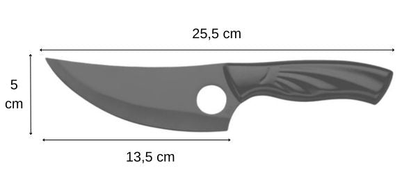 Couteau nordique acier inoxydable mesures