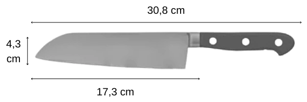 Kyoto set de 3 couteaux santoku dimensions