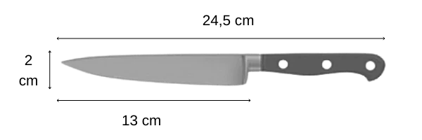 couteau utilitaire tanaka bleu océan dimensions