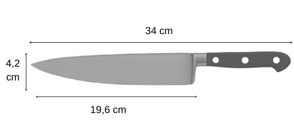 Couteau de chef La Racine dimensions