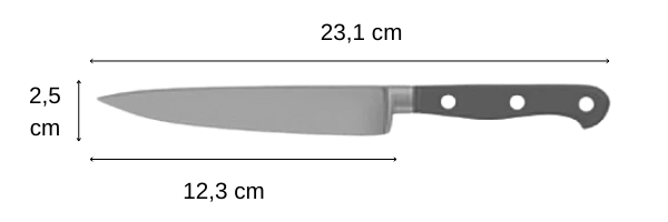chef yakumoto couteau utilitaire dimensions