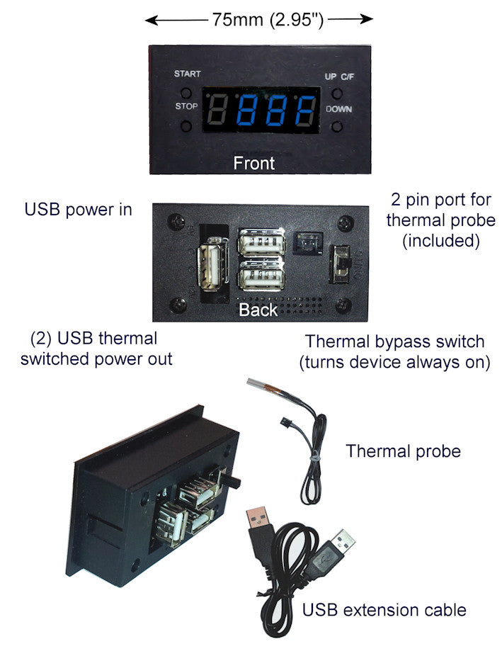 USB Powered Programmable thermal Controller with LED Display Coolerguys