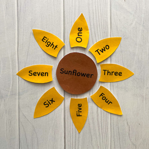 Sunflower matching activity for kids step 1