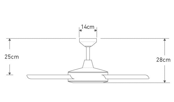 Iconic Fan Co. stratus+ ceiling fan product dimensions