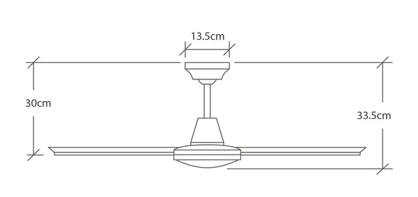 Iconic Fan Co. MAXair ceiling fan product imensions