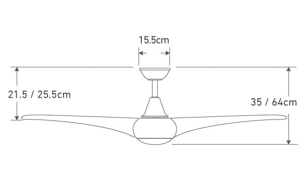 Minka Aire Light Wave ceiling fan product dimensions