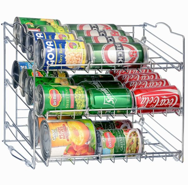 Chrome Stackable Can Organizer, Can Rack Holds up to 36 Cans,