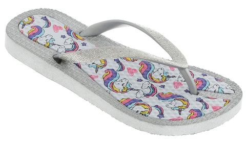 Girls Unicorn and Glitter Flip Flop – Capelli New York