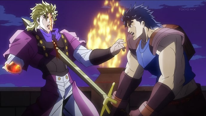 JoJo's Bizarre Adventure Anime - Jonathan Joestar vs Dio Brando