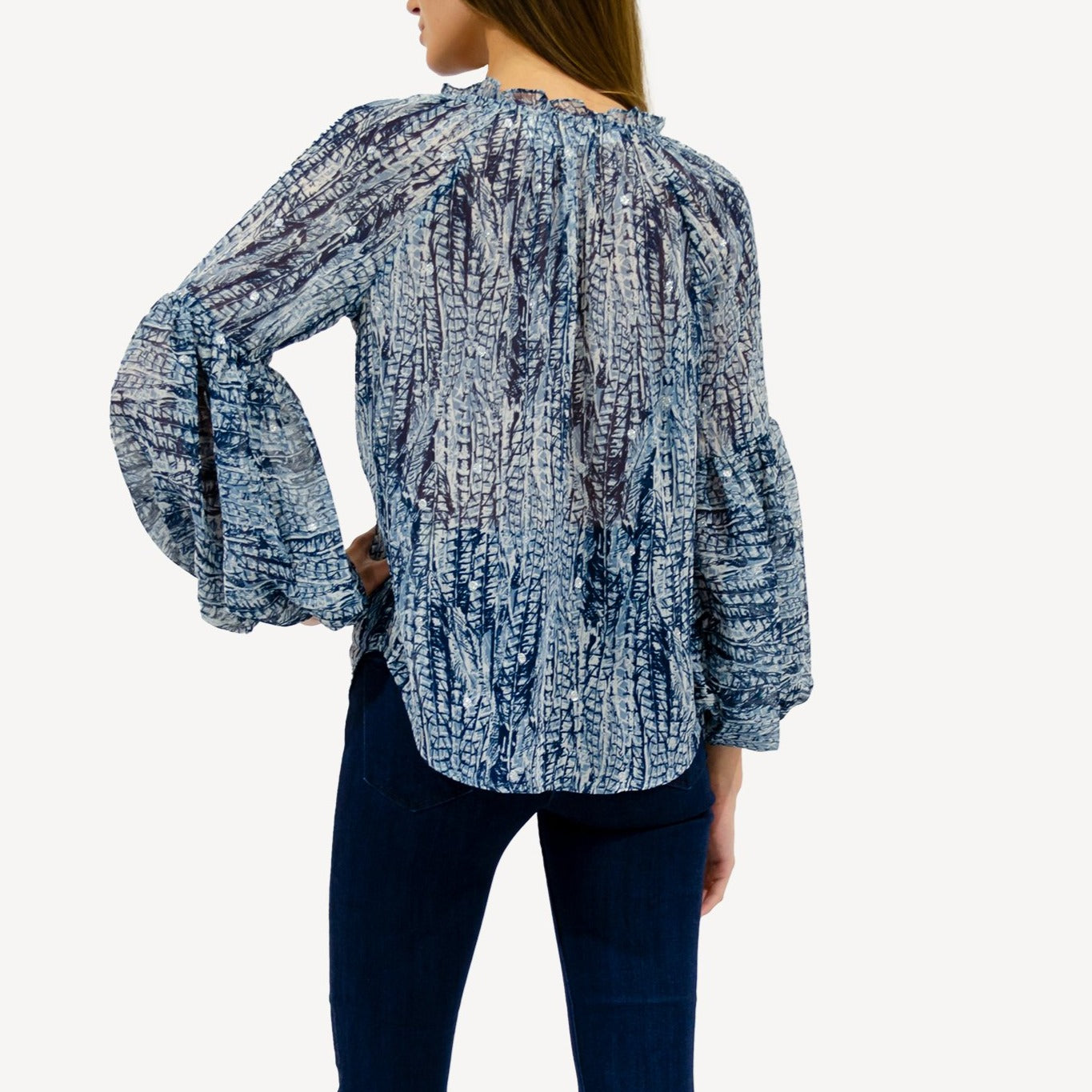 Dea Printed Blouse With Tassels