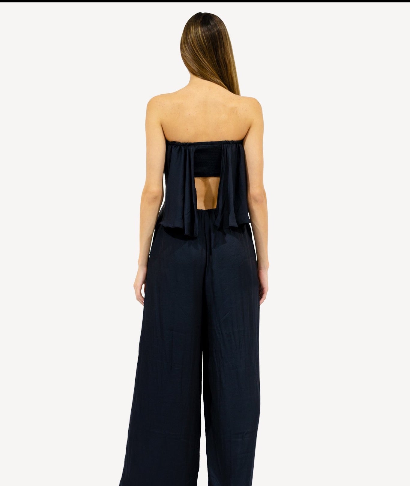 Mysra Tube Top Open Back Jumpsuit