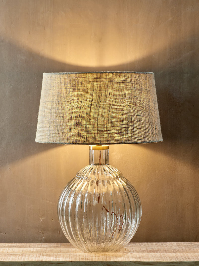NEW: Belmont Wide Ribbed Glass Lamp Base