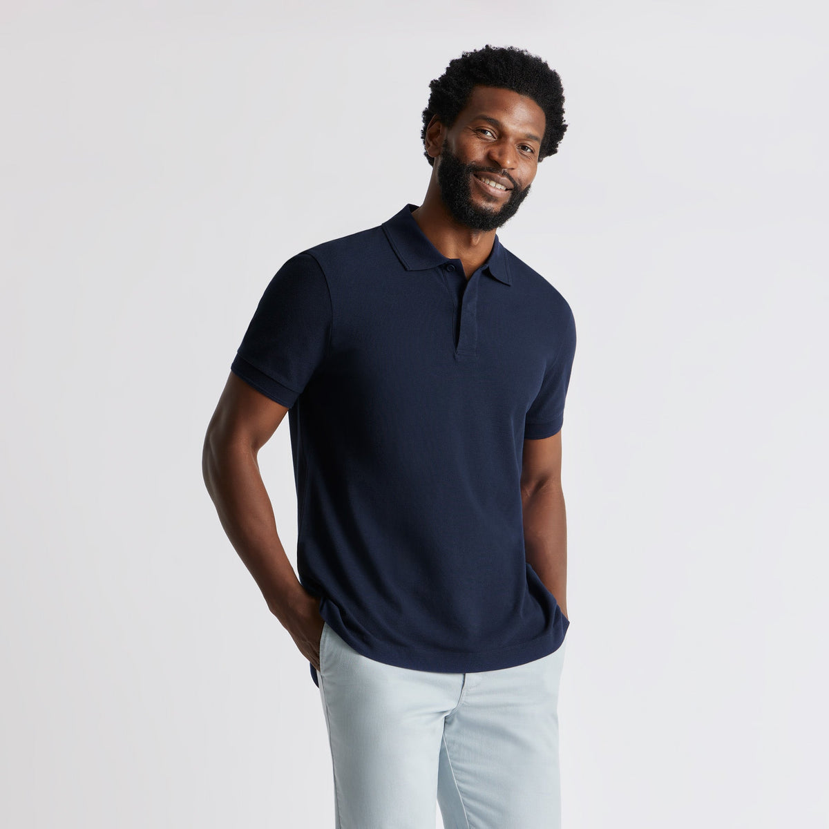 Dark Navy - Organic Pique Polo - SPOKE