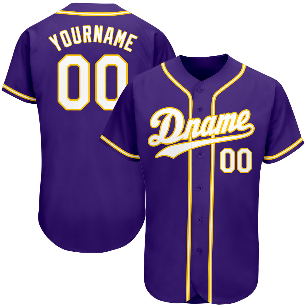 Sale Build Gold Baseball Authentic White Purple Strip Throwback