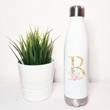 Load image into Gallery viewer, Personalised Thermo Bottle with inital and floral print 
