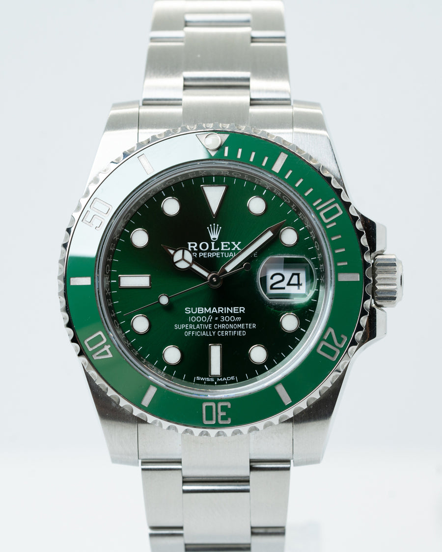 Rolex Submariner Hulk 116610LV Green Ceramic Bezel Watch Box Papers MINT