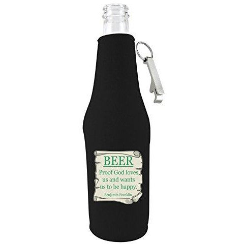 MODELO ESPECIAL 2 ZIP UP BOTTLE KOOZIE & 1 OPENER DIA DE LOS