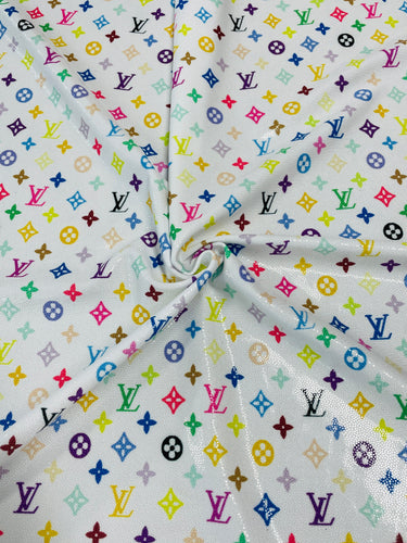 Louis Vuitton Pink Spandex with Gold Logo Design – designerfabricscenter