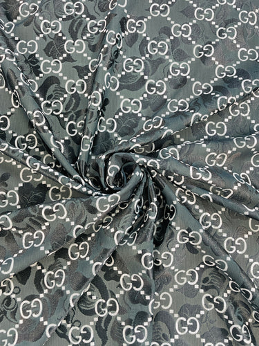 Inspired louis vuitton fabric black LV fabric by the yard Designer fabric lv  fabric Spandex LV prin