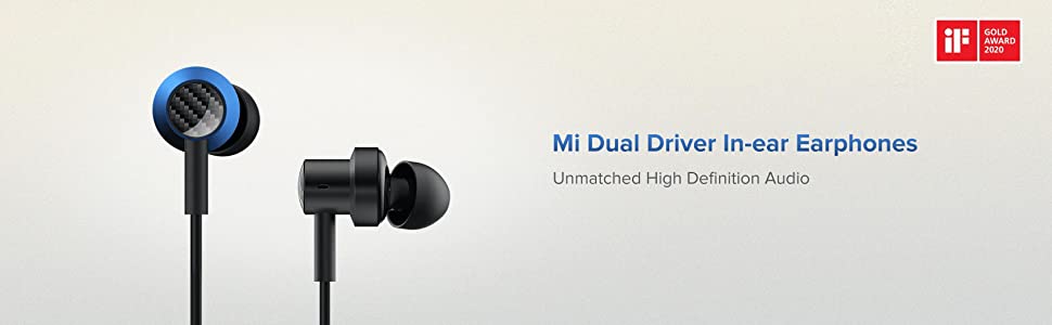 Mi Dual Driver Wired in Ear Earphones with Mic (Black)