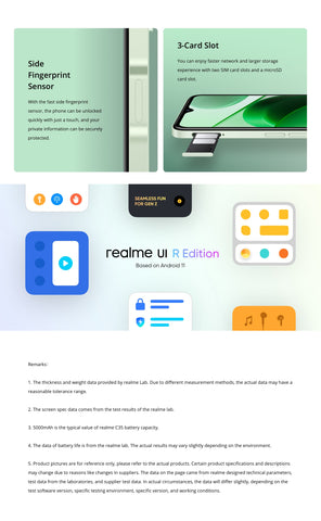 Side Fingerprint Sensor, 3-Card Slot, Realme UI R Edition