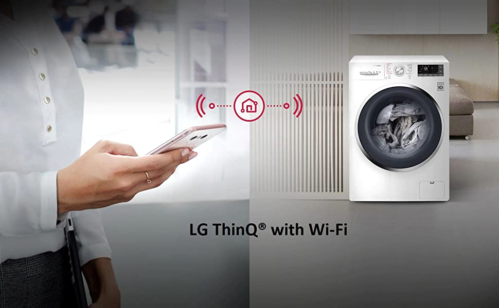 LG 9.0 Kg AI Direct Drive Washer with Steam & Turbo Wash, (FHV1409ZWP.APSQEIL)