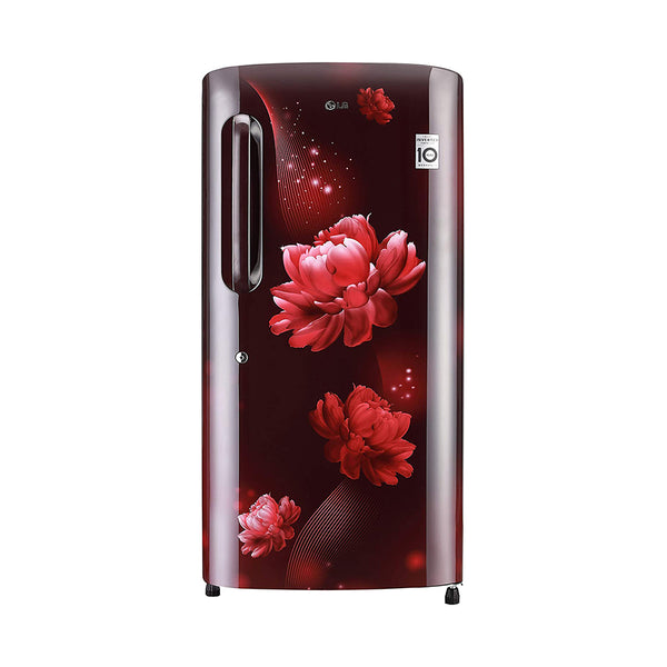 LG 185 L 5 Star Inverter Direct-Cool Single Door Refrigerator (GL-D201ASEU,  Scarlet Euphoria, Base stand with drawer) : : Electronics