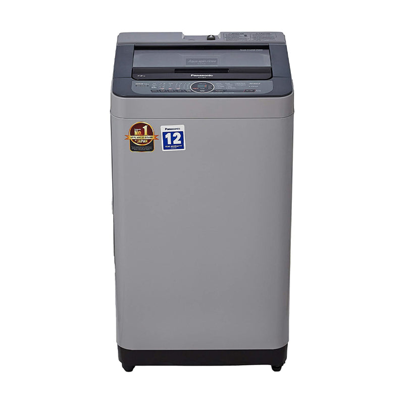 Panasonic 7.2 kg Built-in Heater Fully-Automatic Top Loading Washing Machine (NA-F72BH8MRB,Middle free silver,Active Foam System) with Water Reuse