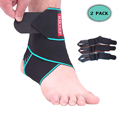 Ankle Support,Adjustable Ankle Brace Breathable Nylon Material Super Elastic and Comfortable,1 Size Fits all, Protects Against Chronic Ankle Strain, Sprains Fatigue (Blue(1 Pair))