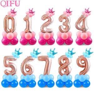 Qifu Ballons Avec Lettres Pour 1er Anniversaire Decorations De Fete Isberguesesd Fr