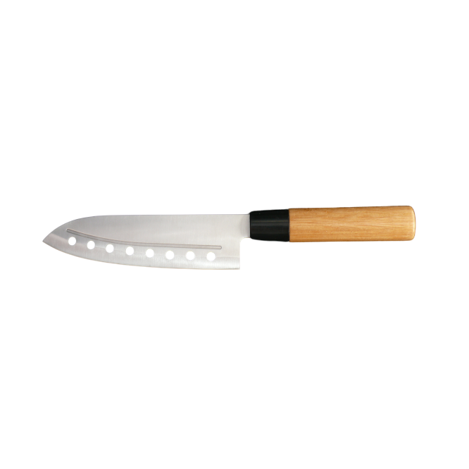 Santoku Messer Küchenmesser Kochmesser mit Griff aus Bambus