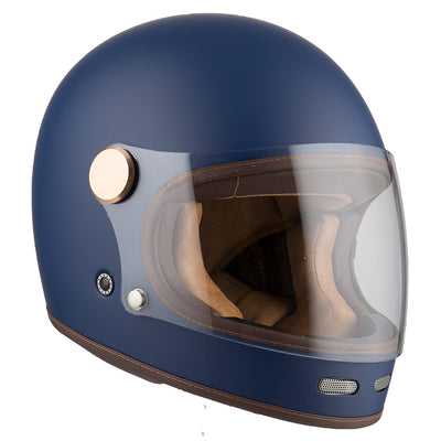 Two Strokes Matt Blue Motorcycle Helmet - affordable riding gear