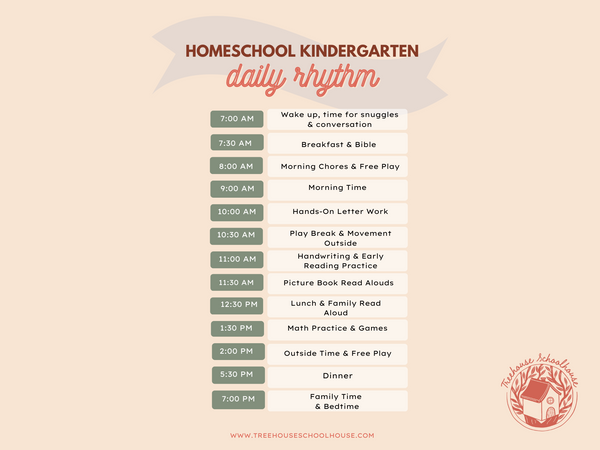 homeschool kindergarte daily schedule