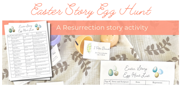 easter egg story hunt activity homeschool
