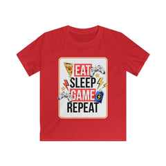 Eat sleep game repeat t-shirt - red - PSTVE Brand