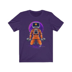astronaut weightlifting t-shirt