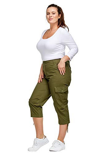 ellos Women's Size Stretch Cargo Capris Pants - 20, Navy – NineFit - Europe