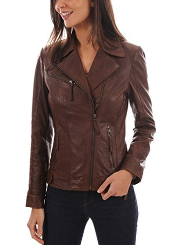 LL LEATHER LOVERS Women Leather Jacket Lambskin Winter Vintage Motorcycle Biker Jacket Moto Riding//Racing Coat