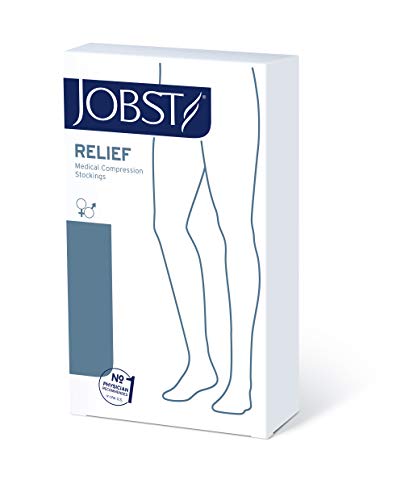 JOBST Relief Knee High 15-20 mmHg Compression Stockings, Open Toe, Black, X-Large